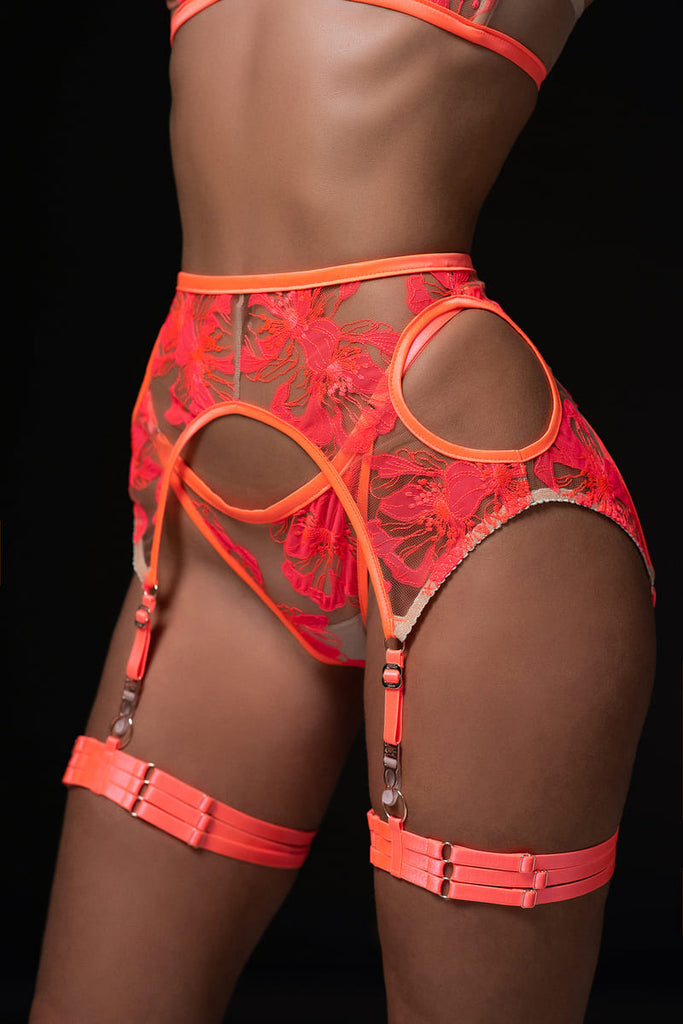 Private Blaze – Orange Garter Lingerie Set | Limited 2025 Collection